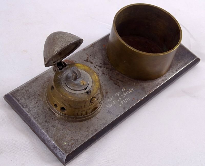 Czechoslovakian Shell Cigarette Holder and Lighter Desk Piece — image 3