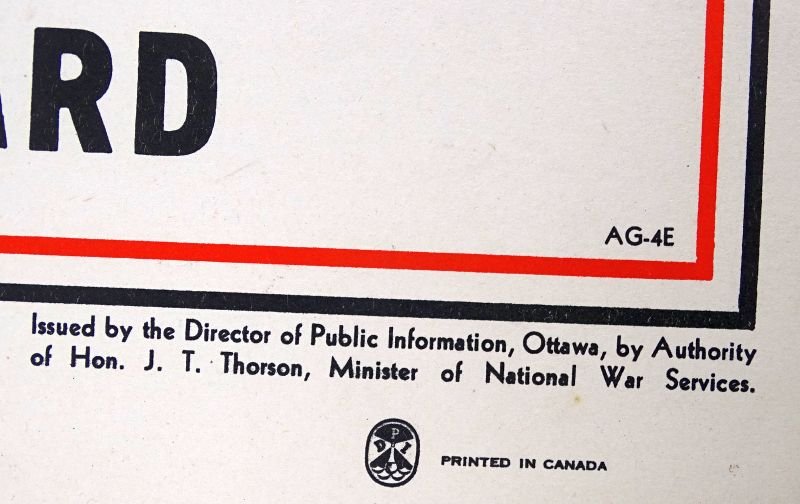 WWII Canadian Espionage Warning Poster — image 2