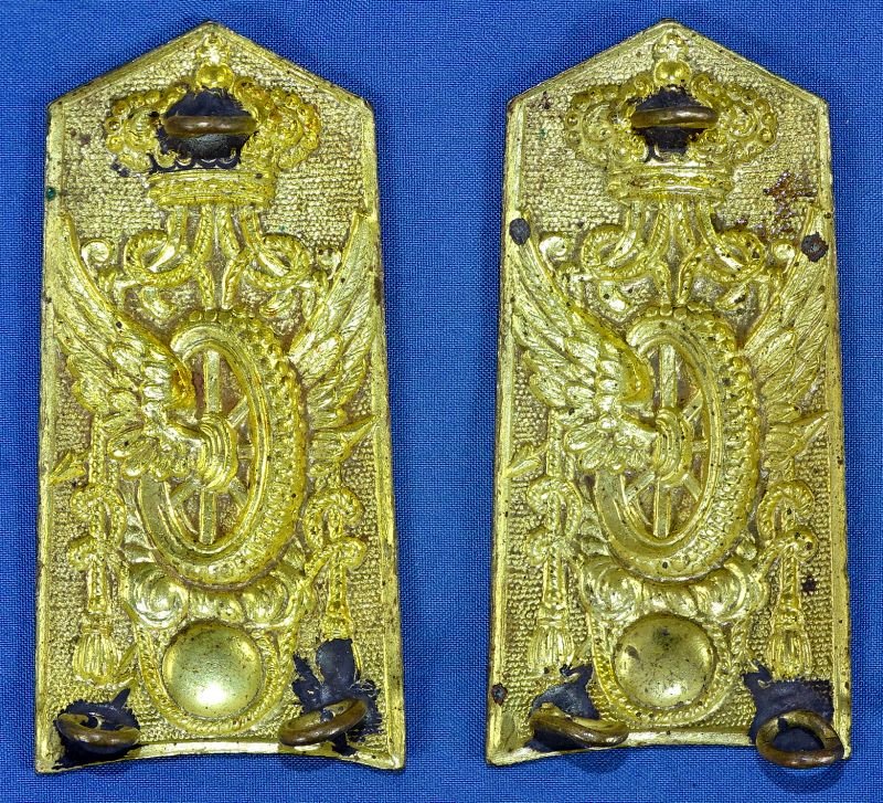 Pair of WWII Italian Army Transport Officer Shoulder Board Devices — image 2