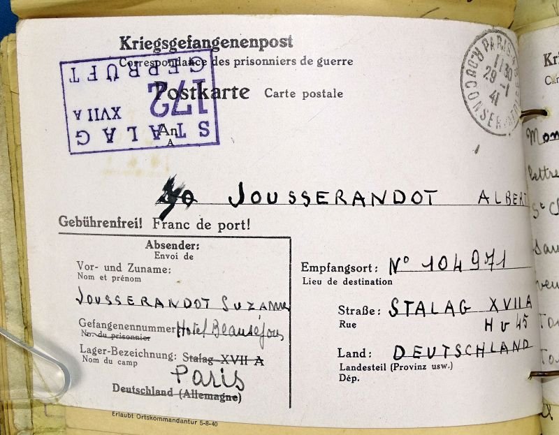 WWII French Prisoner of War Correspondence Album — image 6