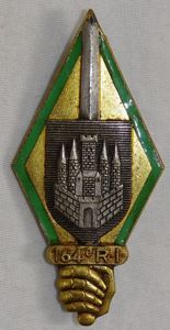 French Army 164th Infantry Regiment Unit Badge by Drago