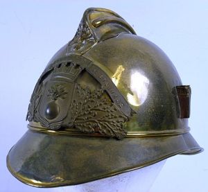 French Fire Brigade Parade Dress Brass Helmet