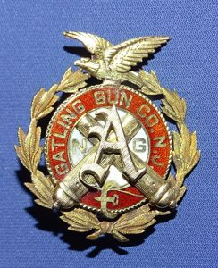 New Jersey NG Company 'A' Gatling Gun Co Gold Badge