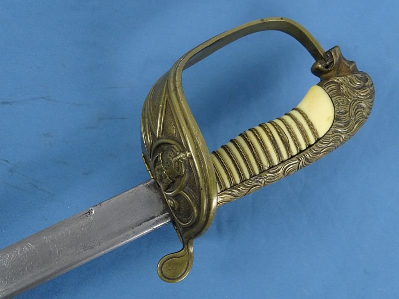 1885 Dated Imperial German Kriegsmarine Officer Ivory Grip Sword — image 10