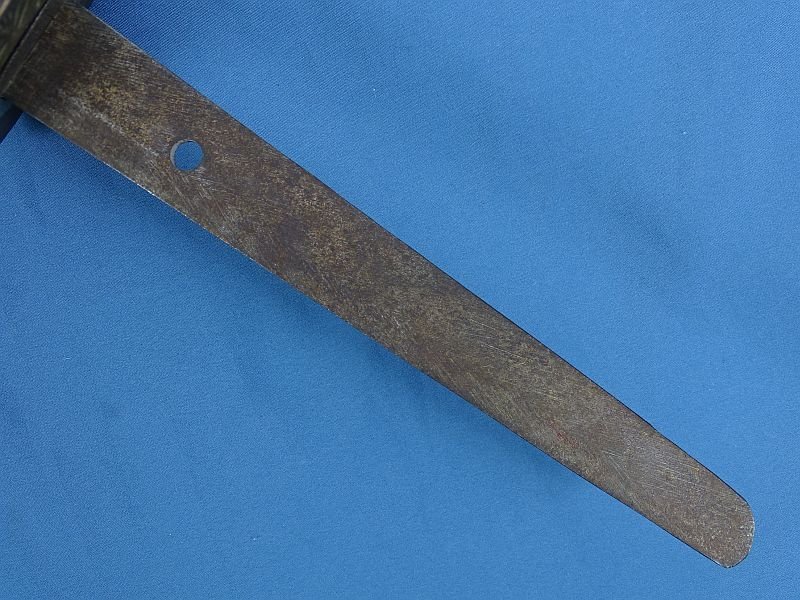 Signed Japanese Gendaito Sword with a Blade with Engraved Presentation in Leather Combat Scabbard Cover — image 3