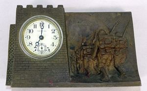 WWII Patriotic Japanese Table Clock Celebrating Military Operations in China