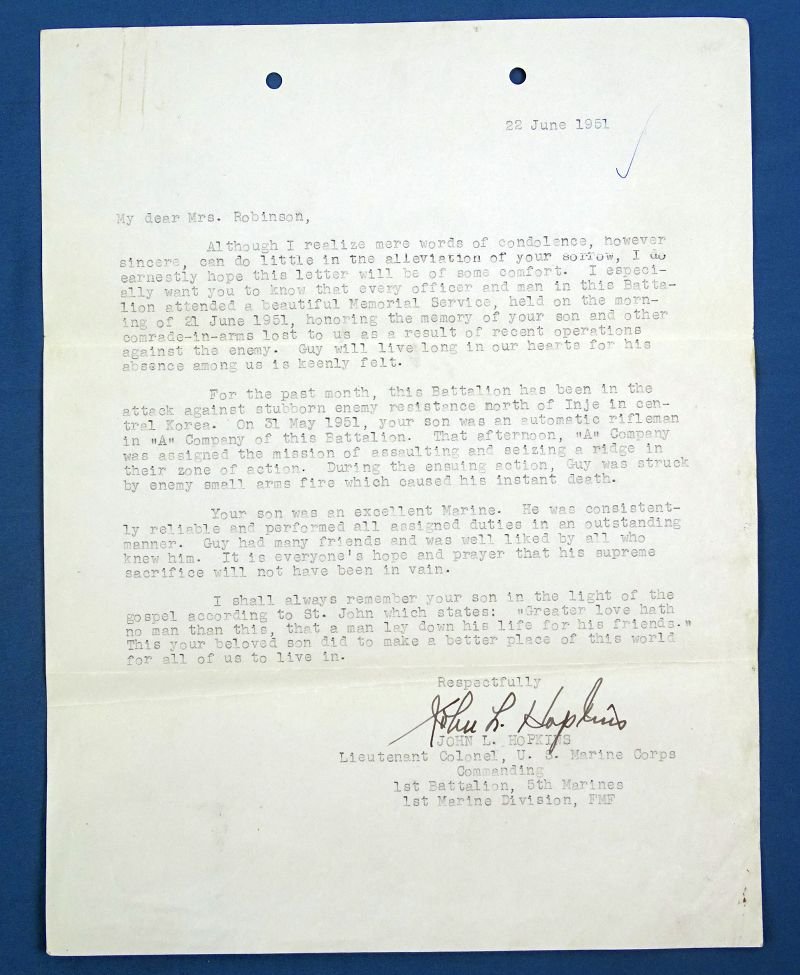 Cased Posthumous Korean War Purple Heart Medals and Documents Group — image 11