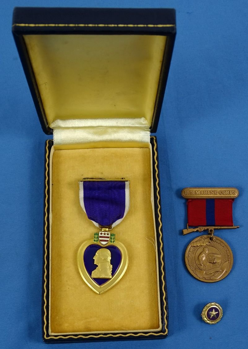 Cased Posthumous Korean War Purple Heart Medals and Documents Group — image 2