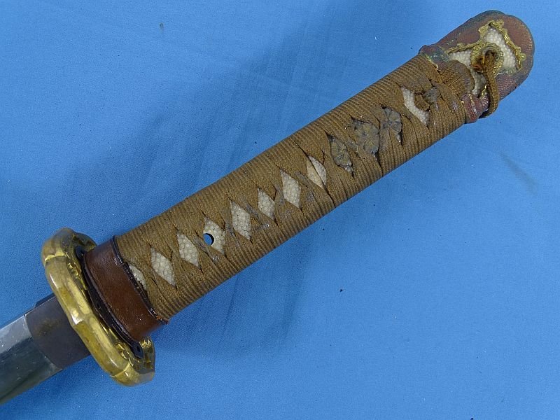 WWII Japanese Army Pilot or Tanker Wakizashi with Leather Combat Cover — image 6