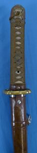 WWII Japanese Army Pilot or Tanker Wakizashi with Leather Combat …
