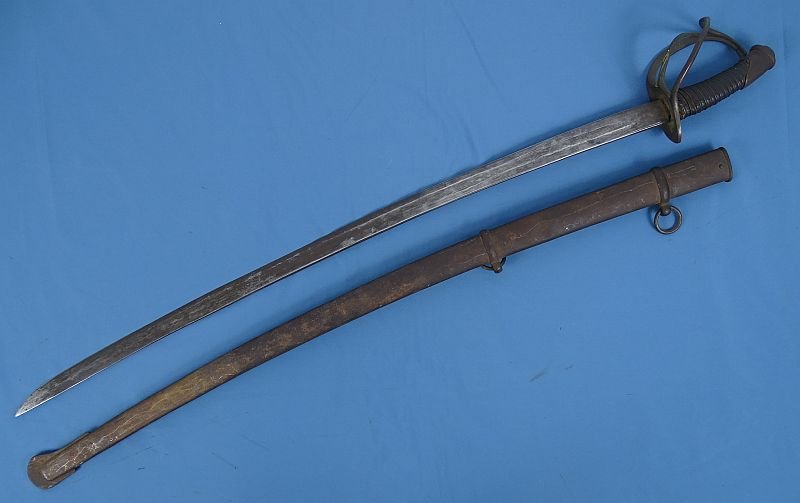 Untouched Confederate Civil War Cavalry Saber With Roman Numeral Numbers Under The Guard — image 2