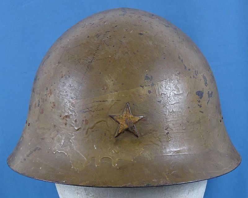 WWII Japanese Army Type 90 Helmet with 2nd Pattern Padded Cloth Combat Cover — image 11