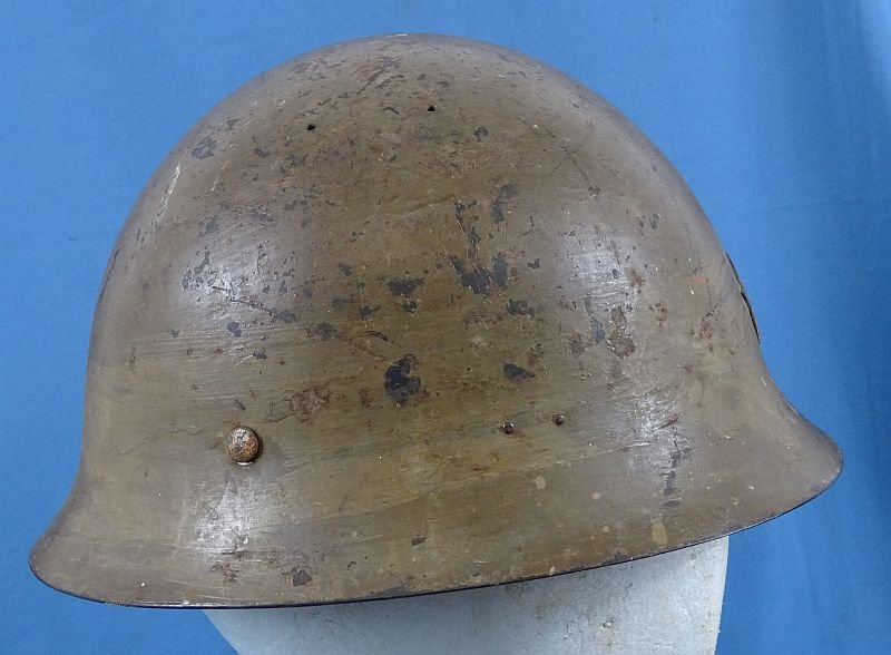 WWII Japanese Army Type 90 Helmet with 2nd Pattern Padded Cloth Combat Cover — image 12