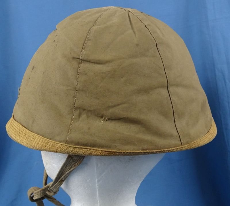 WWII Japanese Army Type 90 Helmet with 2nd Pattern Padded Cloth Combat Cover — image 4