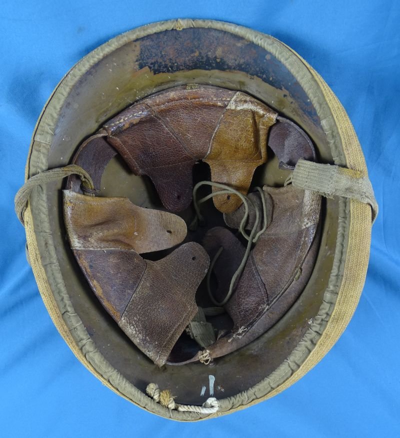 WWII Japanese Army Type 90 Helmet with 2nd Pattern Padded Cloth Combat Cover — image 7