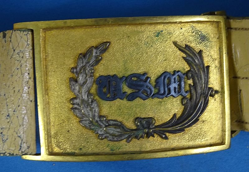 Rare U.S. Marine Corps Officer's 1839 Pattern Buff Dress Sword Belt & Buckle — image 2