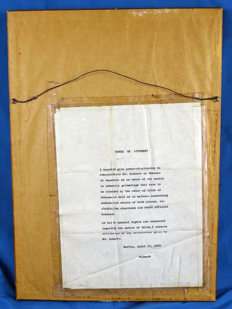 Framed 1875 Document Signed by Otto von Bismarck — image 3