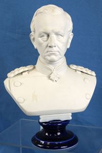 Imperial German KPM Porcelain Bust of Helmuth von Moltke