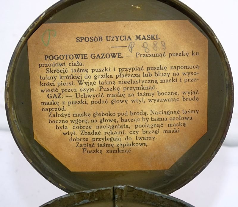 Pre WWII Polish Army Gas Mask, Canister, and Bag — image 11