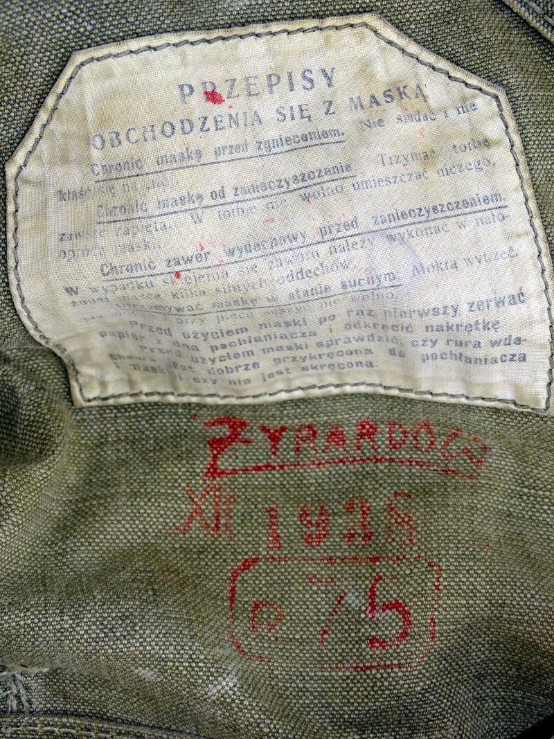 Pre WWII Polish Army Gas Mask, Canister, and Bag — image 15