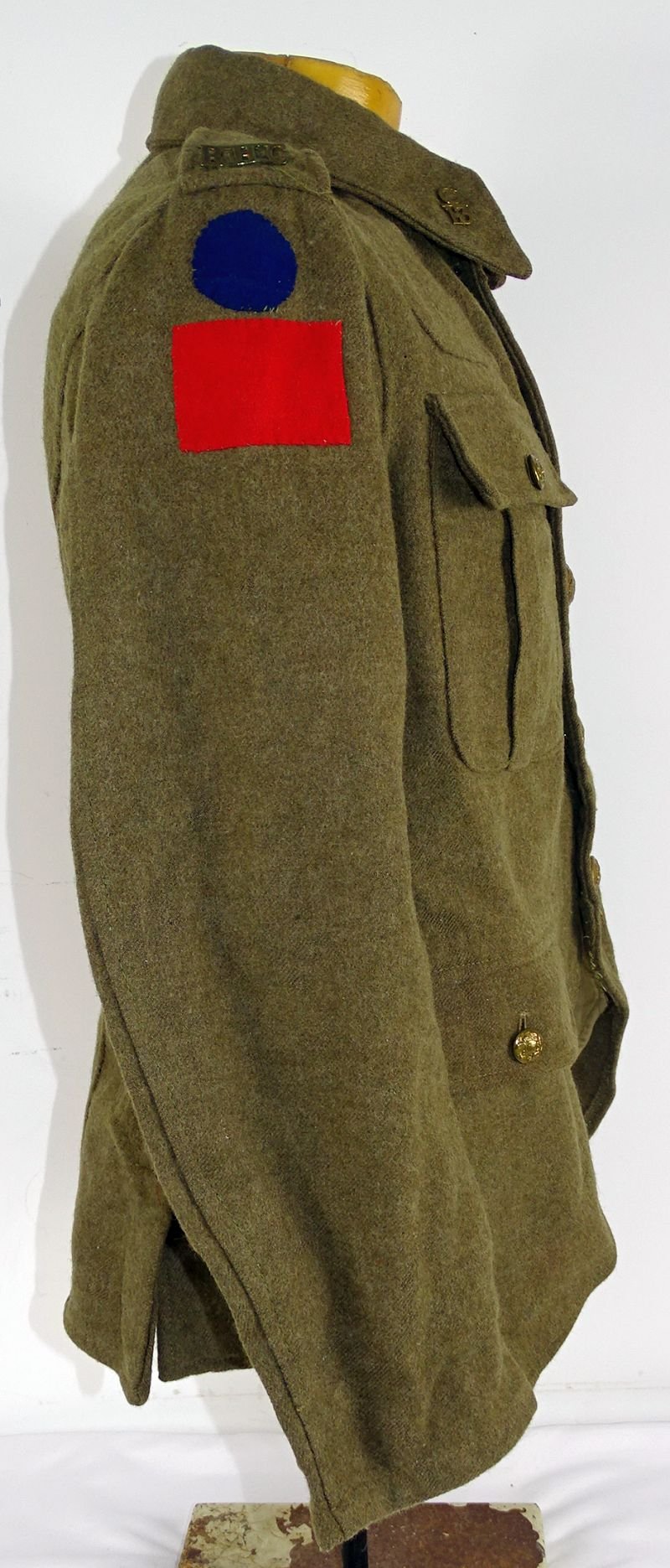 Identified WWI 13th Battalion Black Watch Royal Highlanders of Canada Uniform, Painted Combat Helmet, and Medals Trunk Group — image 9