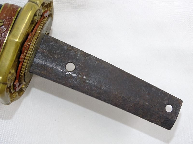 Signed Old Wakizashi Blade in World War II Army Officer Shin Gunto Mounts — image 5