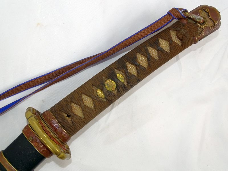 Signed Old Wakizashi Blade in World War II Army Officer Shin Gunto Mounts — image 8