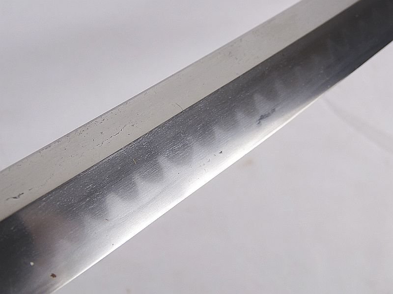 Signed Edo Period Japanese Army Officer Wakizashi in World War II Mounts and Leather Scabbard Cover — image 8