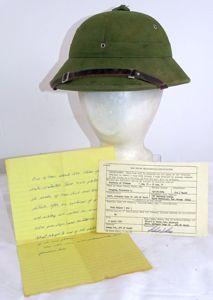 North Vietnamese Army Pith Helmet with Capture Paper and Provenance …