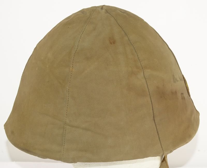 Untouched WWII Japanese Type 90 Combat Helmet with Cloth Helmet Cover — image 5