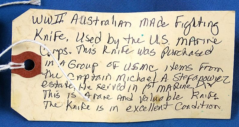 WWII Australian Made 'Knuckle Duster' Fighting Knife with Marine Corps Officer Attribution — image 8