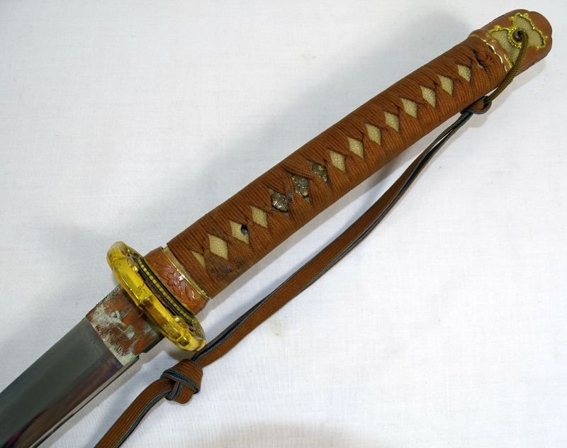 WWII 1944 Dated Army Officer Shin Gunto Sword Signed by Yoshishige — image 8