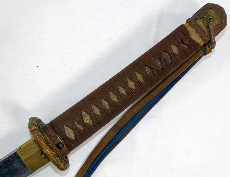 WWII Japanese Army Officer Shin Gunto Sword Signed Kunihiro with G.I. Attribution — image 12