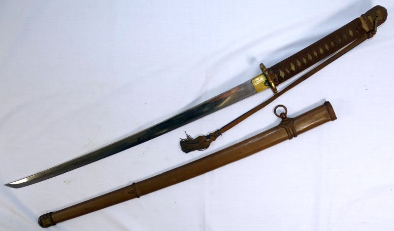 WWII Japanese Army Officer Shin Gunto Sword Signed Kunihiro with G.I. Attribution — image 5