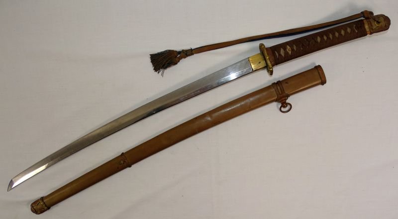 WWII Japanese Army Officer Shin Gunto Sword Signed Kunihiro with G.I. Attribution — image 6
