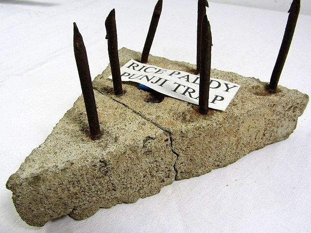 Vietnam War Viet Cong Punji Spike Booby Trap — image 4