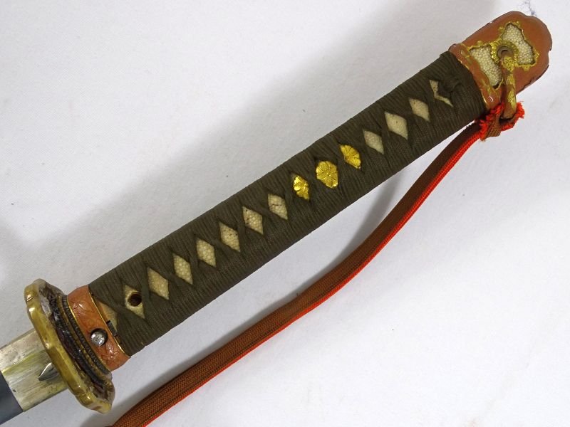 WWII 1941 Dated Japanese Army Officer Shin Gunto Sword Signed Amahide — image 13