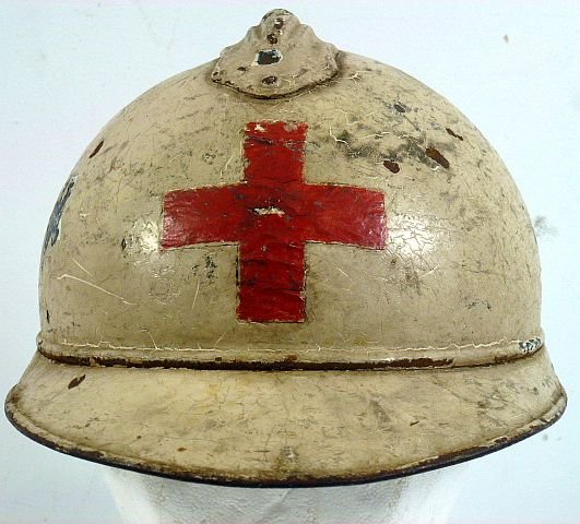 French WWI Medic Model 1915 Adrian Helmet — image 2