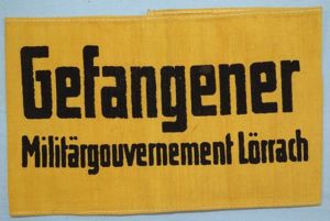 Prisoner Military Government Lorrach Armband