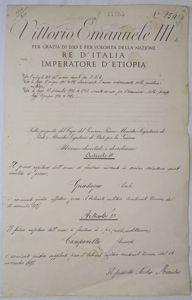 1937 Emanuel III, Benito Mussolini Signed Document