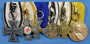 Franco Prussian War Six Place Bar with 1870 Iron Cross