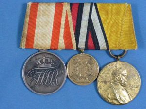 Franco Prussian War Three Place Medal Mount