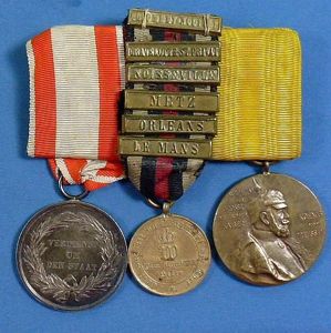Franco Prussian War Three Place Medal Bar