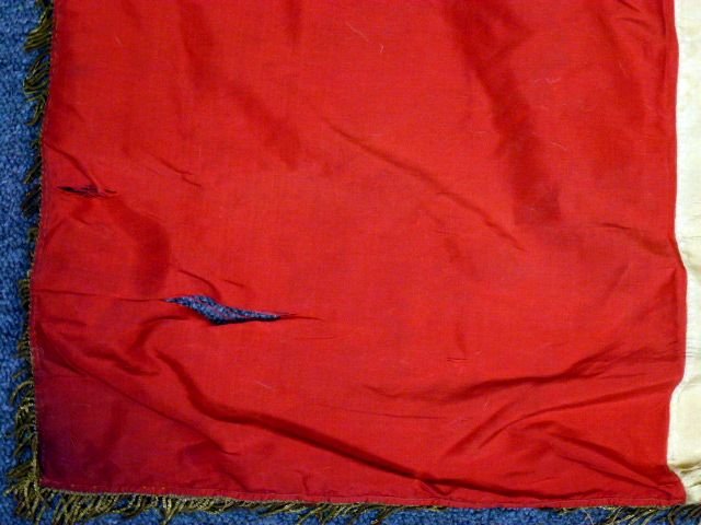 Italian Fascist Embroidered Silk Flag with Streamers — image 4