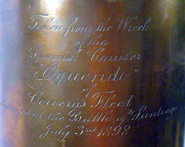 Trophy Shell Casing from the Spanish Cruiser Oquendo