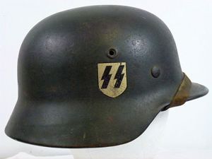 Untouched Waffen SS M40 Single Decal Combat Helmet