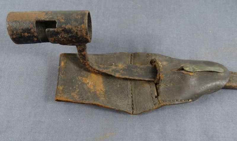 Revolutionary War Fusil or Carbine Bayonet with Scabbard and Frog — image 3