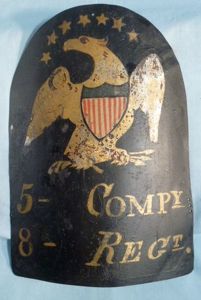 Painted American Tombstone Helmet Plate Circa 1820