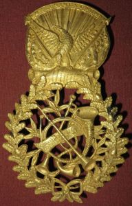 New York Militia Musicians Cap Plate Circa 1835