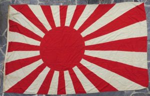 Large Japanese Navy Ships Rising Sun Flag